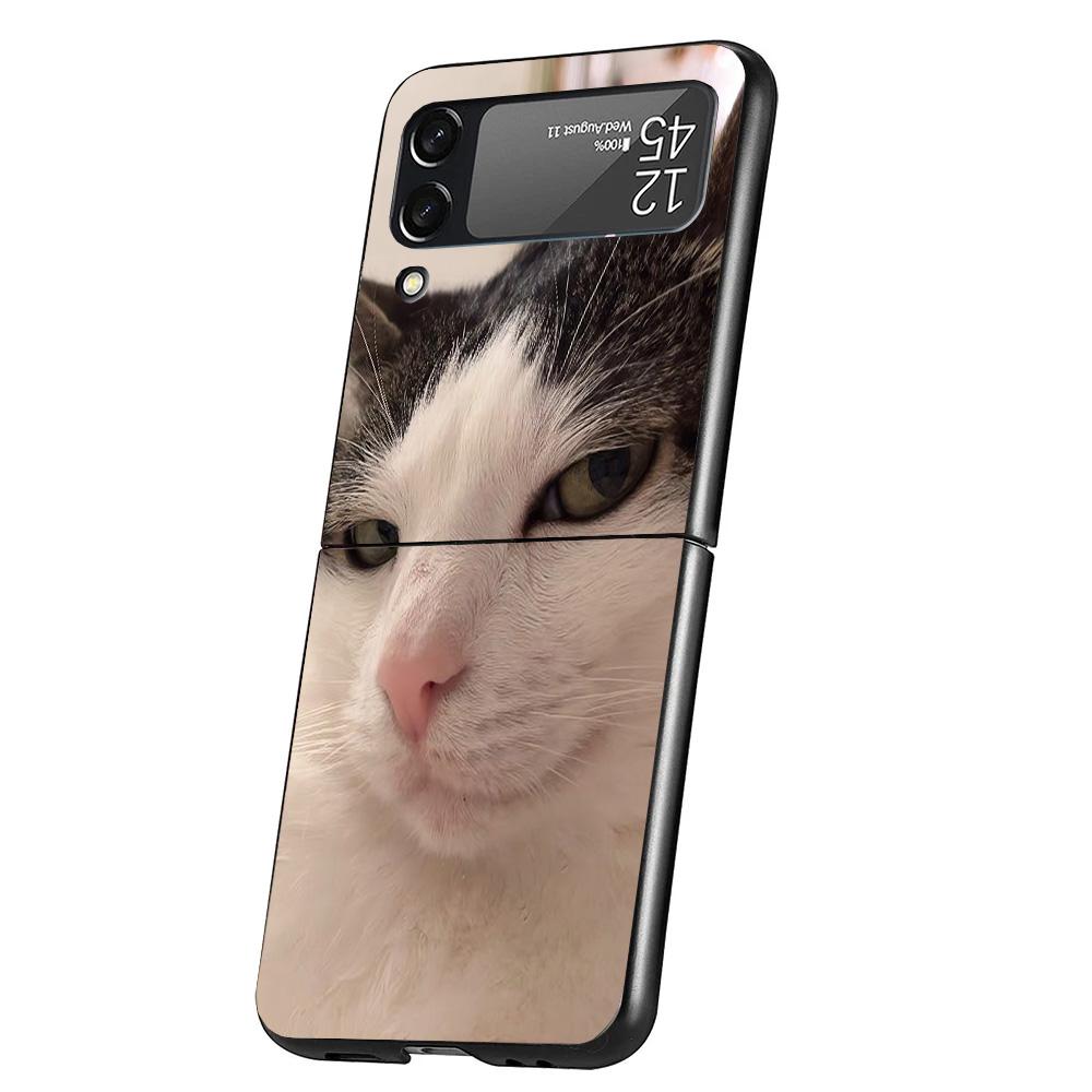 

Смешные Мемы с Кошками Чехол для Телефона Для Samsung Galaxy Z Flip 7 6 5 4 3 5G Flip7 Flip6 Flip5 Flip4 Flip3 Черный Fundas Чехол Samsung Z Flip