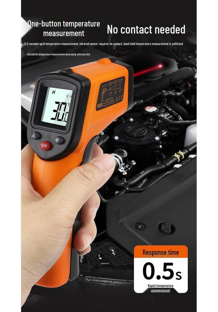 Handheld Infrared Thermometer -50℃ to 400℃ for Industrial and Kitchen Use