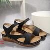 Summer New Wedge Heel Velcro Sandals Women's Large Size Wedge Heel Fish Mouth Casual Sandals