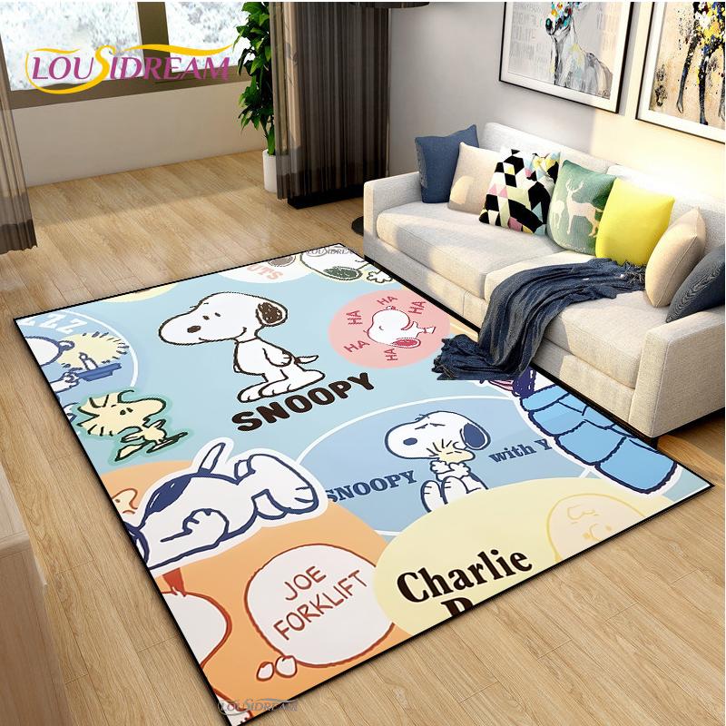 Snoopy Cartoon Anime Carpet for Living Room Bedroom Rug Kids Door Unslip Floor Mat Birthday Gift Photography Props Alfombra Rug