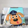Sheriff Labrador Dog Blanket Cover Cartoon Flannel Throw Blankets Bed Sofa Decoration Ultra-Soft Warm Bedspread