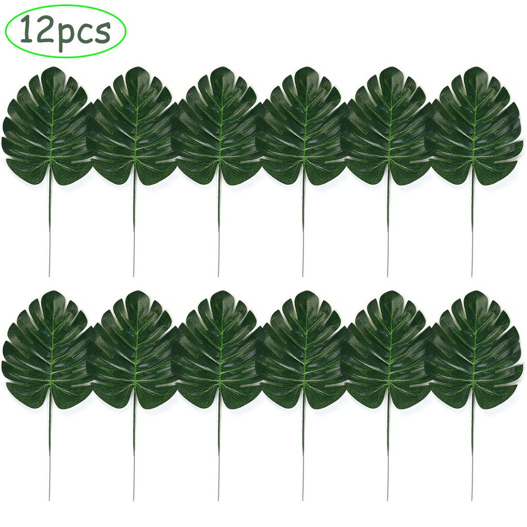 

12 шт., искусственные растения, папоротник, черепаха, листья, пластик, шелк, поддельные