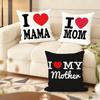 I LOVE MOM Cushion Cover Natural Linen Organic Fabric DoubleSided Printing Couch Pillow Covers Home Decor