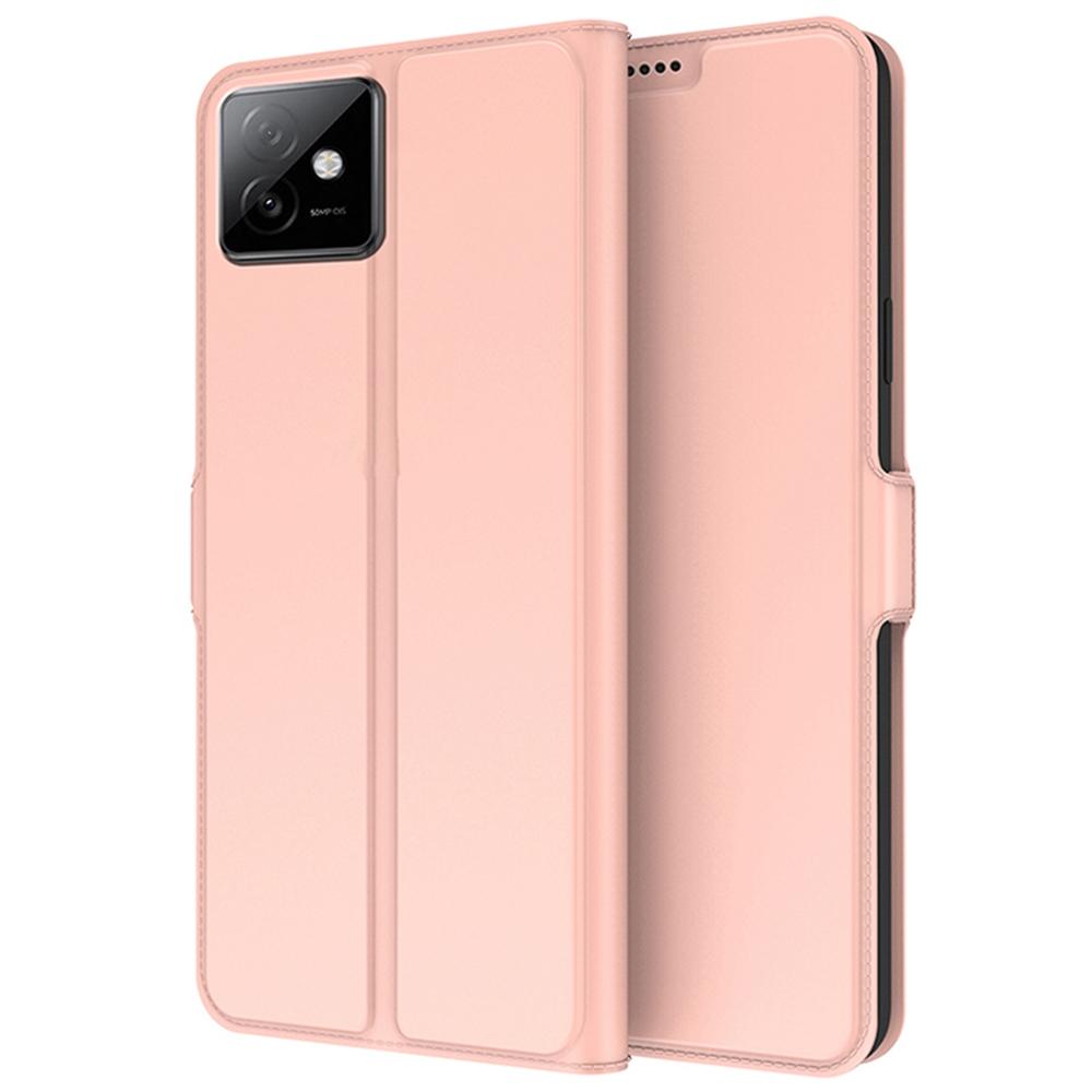 

For Honor X60 GT 5G Case Shockproof TPU Inner Shell Leather Phone Cover Card Slot Rose Gold