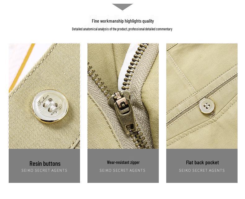 Men's Summer Cotton Casual Pants – Lightweight, Mid-Rise, Straight-Leg, Suitable for Middle-Aged and Elderly