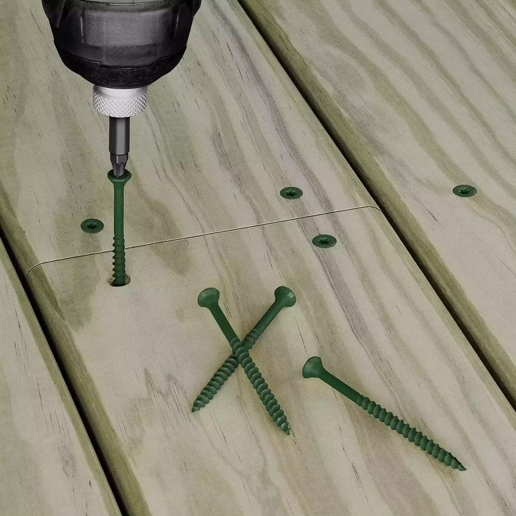 75 Pieces Green Screws, Self Tapping Screws Wood Screws, Countersunk Smooth Shank, #9*3/#8*2 Home Improvement Best Choice