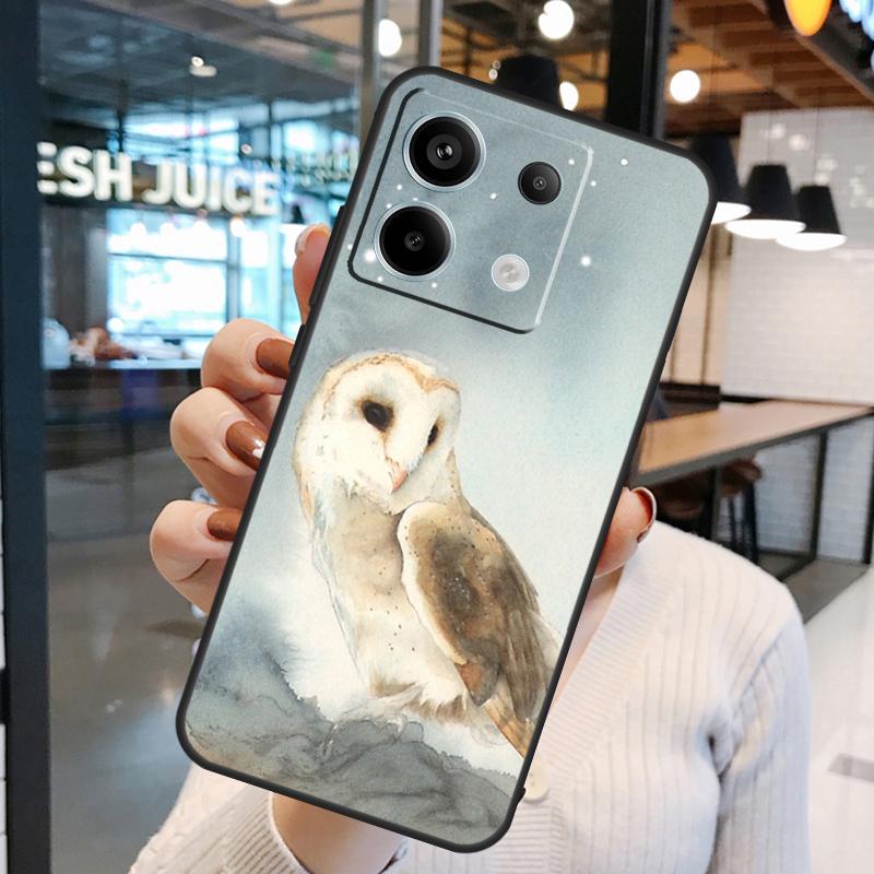 Owl Watercolor Animal Cover For Xiaomi Redmi Note 13 Pro 12 11 9 10 Pro 9S 10S 11S 12S Redmi 12 10C 12C 13C Case