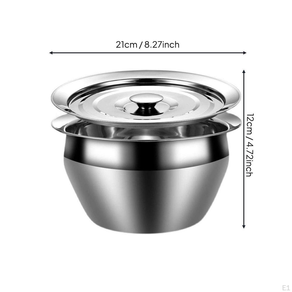 Stainless Steel Oil Basin Thickened Lidded Polished Finish Drippings Container