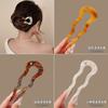 1/2/3pcs Acrylic Hair Pins Sticks for Women Girls Elegant Rhinestone U shaped Wave Fork Pink Black Hair Updo Styling Accessories