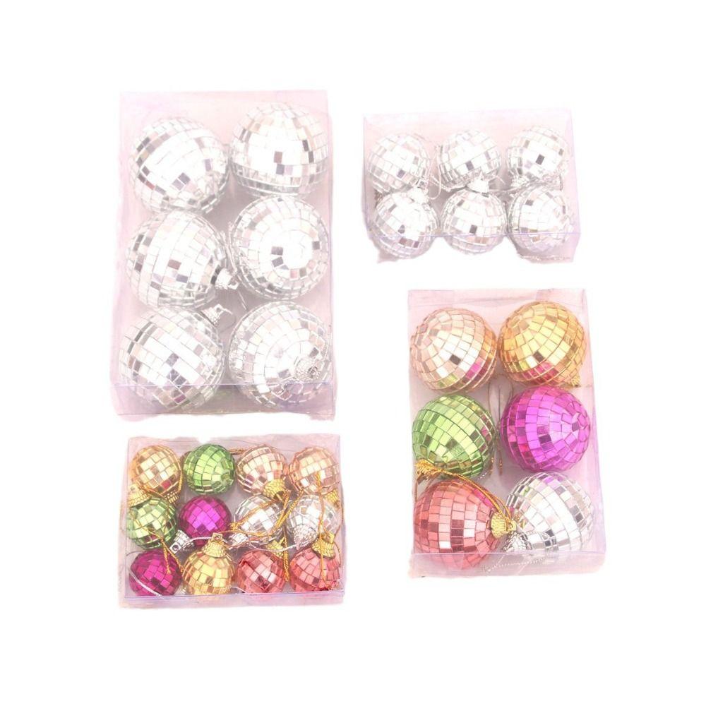 3cm/4cm/5cm/6cm Mini  Disco Hanging Balls Glass Xmas Tree Pendent  New Year Gift