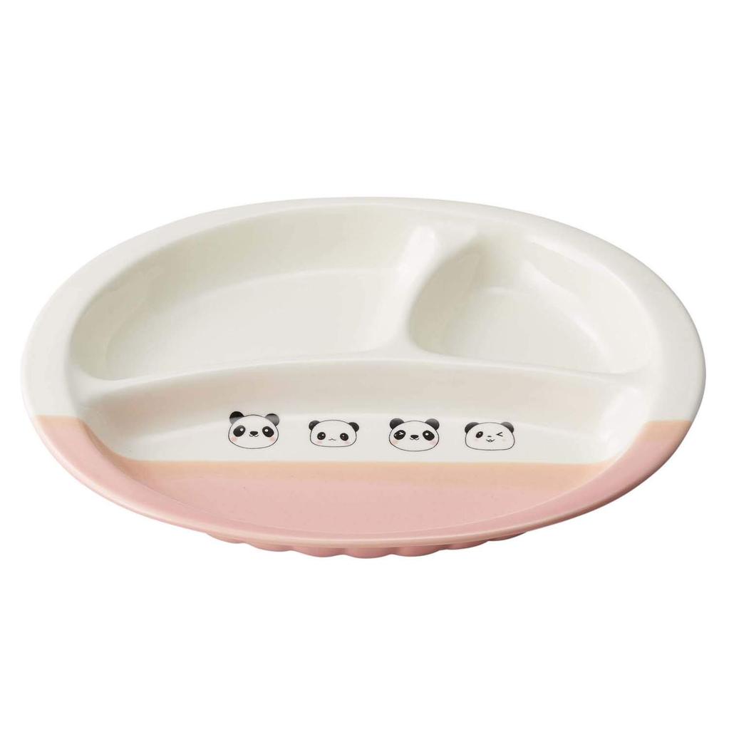 Banko Ware Lunch Divided One Panda x Microwave and Dishwasher Made in Product 17496 Children's Tableware, Ceramic, Oven-Safe Plate, Plate, Plate,