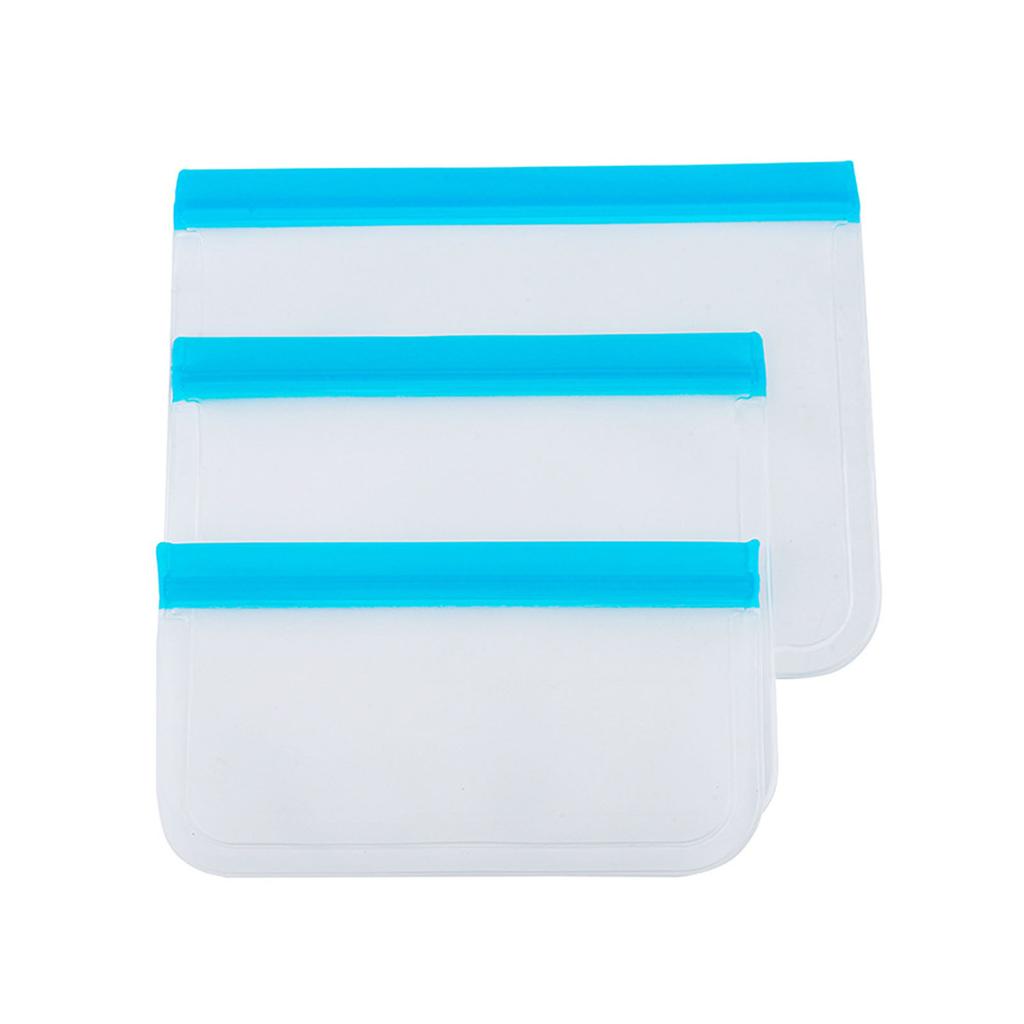 20PCS Reusable Ziplock Bags Translucent Scrub PEVA Food Storage Bags for Kitchen Fridge