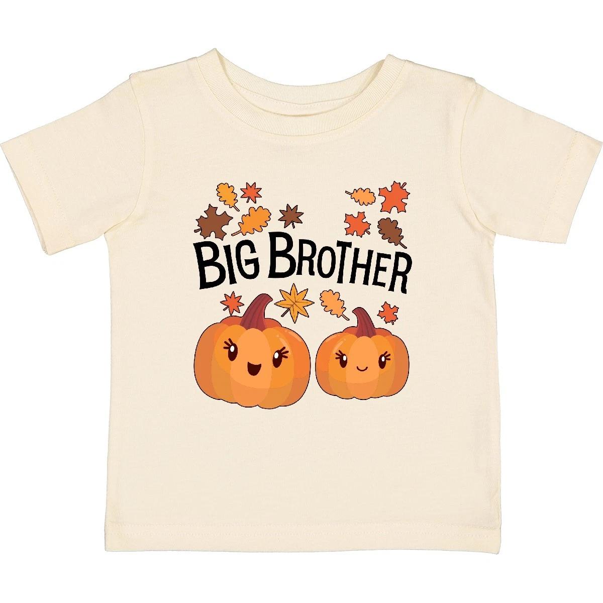 Inktastic Big Brother Pumpkins With Fall Leaves Baby T-Shirt Thanksgiving Autumn 130