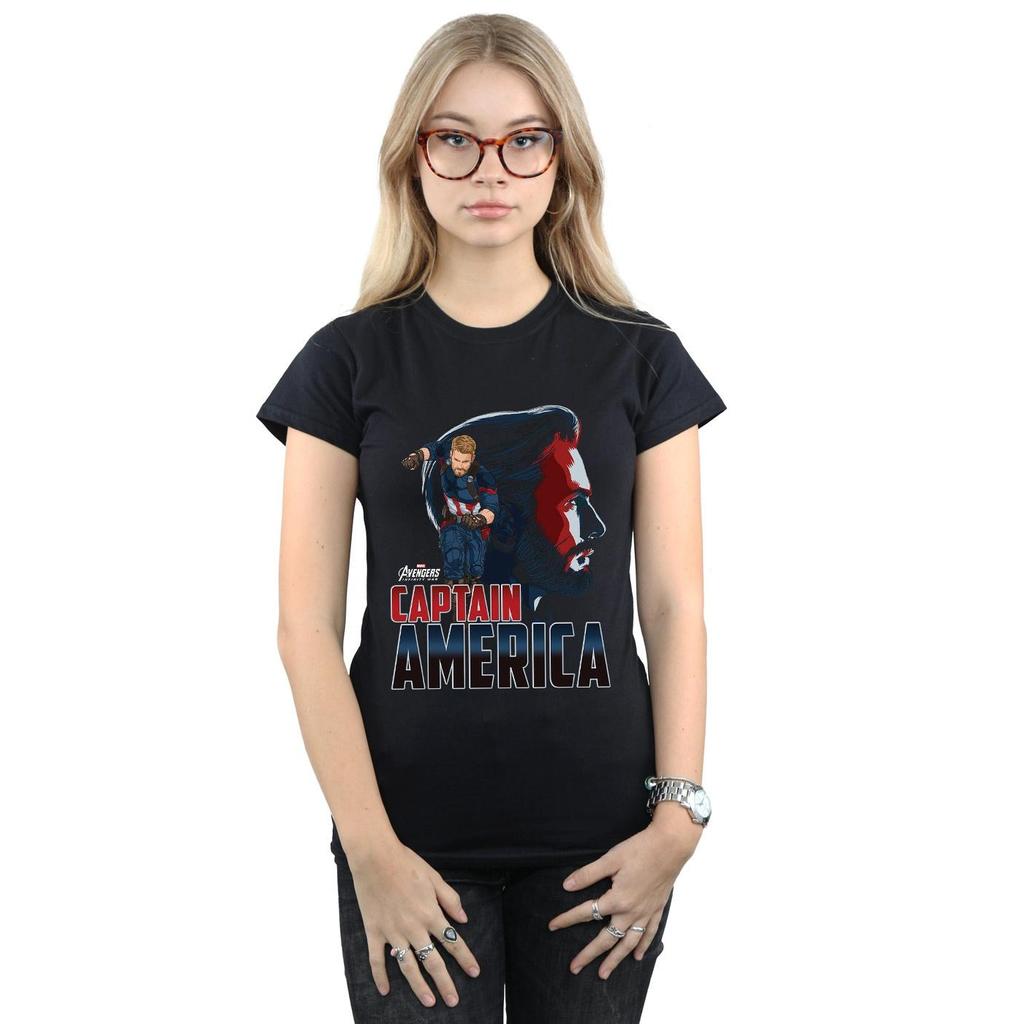 Marvel Womens/Ladies Avengers Infinity War Captain America Character Cotton T-Shirt