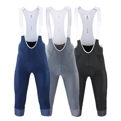 KEMALOCE Männer Radfahren 3/4 Hosen Shorts Blank Blau/Schwarz/Grau 5D Gel Pad MTB Bike Trägerhose Top Qualität schnell Trocknend