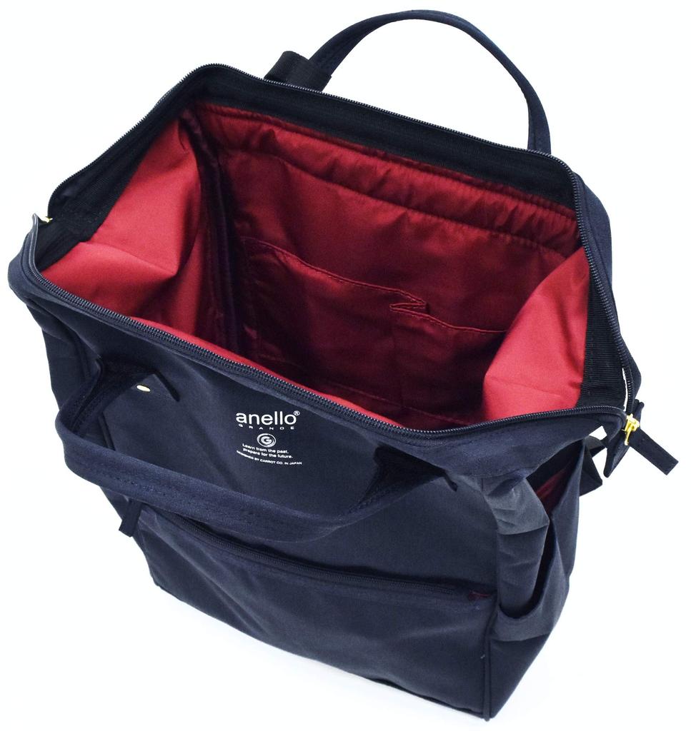 Large Water Heathered Navy [Anello] Capacity, Repellent, Clasp, Backpack, Daypack, GU-B3013,