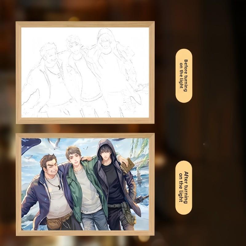 22cm/8.66in Anime Tomb Robbery Notes Light Painting Figures Peripherals Night Lamp Collectible Gift Birthday Bedroom Decoration