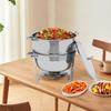 14.2 Qt Circular Stainless Steel Dining Stove,Food Insulated Pot, Elegant Silver Serving Plate for Hotel Buffet or Family Dinner