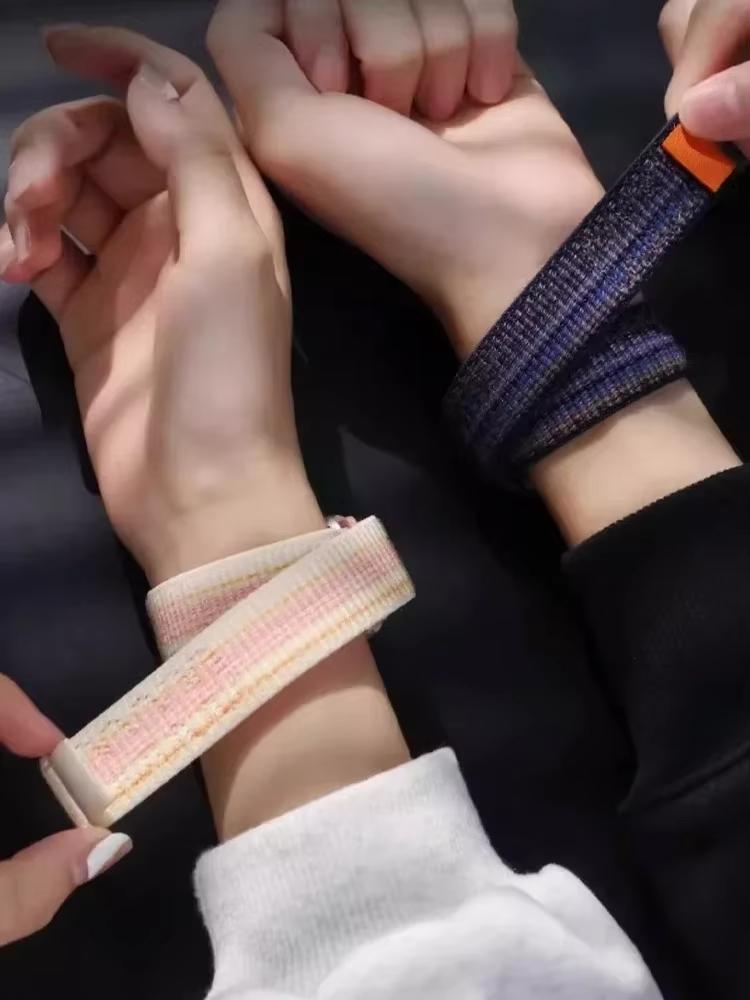 Nylon Loop Watch Strap for Apple IWatch 10 9 8 7 6 5 SE Ultra 2 44MM 45MM 46MM 49MM 42MM Sport Adjustable Braided Band Bracelet