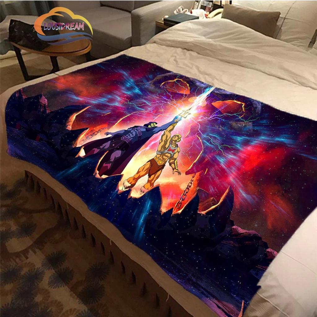 Cartoon Masters of the Universe wool blanket Jindian animation cashmere  fashion  Portable Flannel Warm camping
