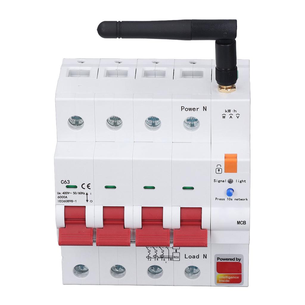 Smart Circuit Breaker for 4P 63A Metering Circuit Breaker with Timer Mobile APP Remote Control
