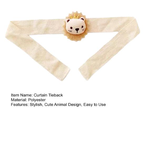 Children Bedroom Curtain Accessory Cartoon Animal Tieback Cute Lion Bear Tie