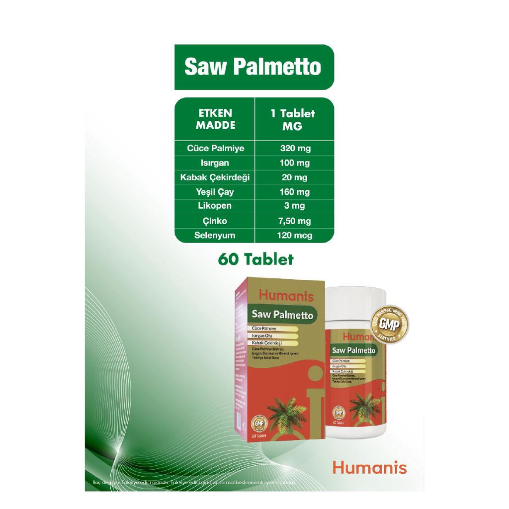 Saw Palmetto 60 Tablets Containing Nettle And Plant Extracts