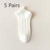 5 Pairs of Women's Summer Thin Retro Pure Cotton Twist Sports Socks