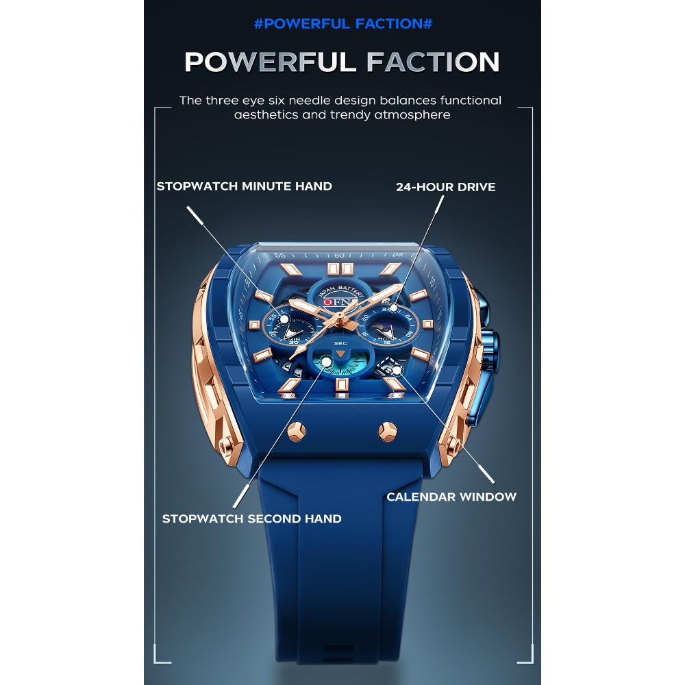 Fashion Student Quartz Watch Multi Functional Three Eye Six Pin Waterproof Luminous Calendar Men's Quartz Watch