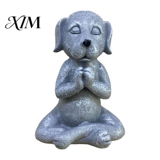 Meditating Pet Garden Statue Meditation Animal Figurine Ornament, Resin Zen Statue, Stress Relief Sitting Figurines for Outdoor Decor Cat/Dog/Frog A