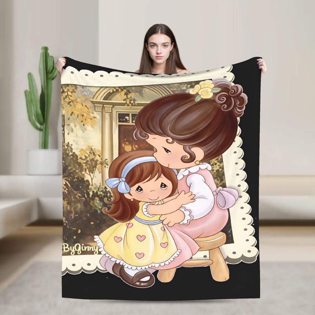 Precious Moments Blanket Picnic Flannel Bedding Throws For Couch Chair Sofa Bed Soft Warm Custom DIY Quality Bedspread Gift