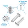 PATIKIL 8-Piece Round Head Phillips Head Machine Screws, M8-1.25 x 35mm, 304 Stainless Steel, 18-8 Full Thread, Connector Bolts for Machinery and Furn