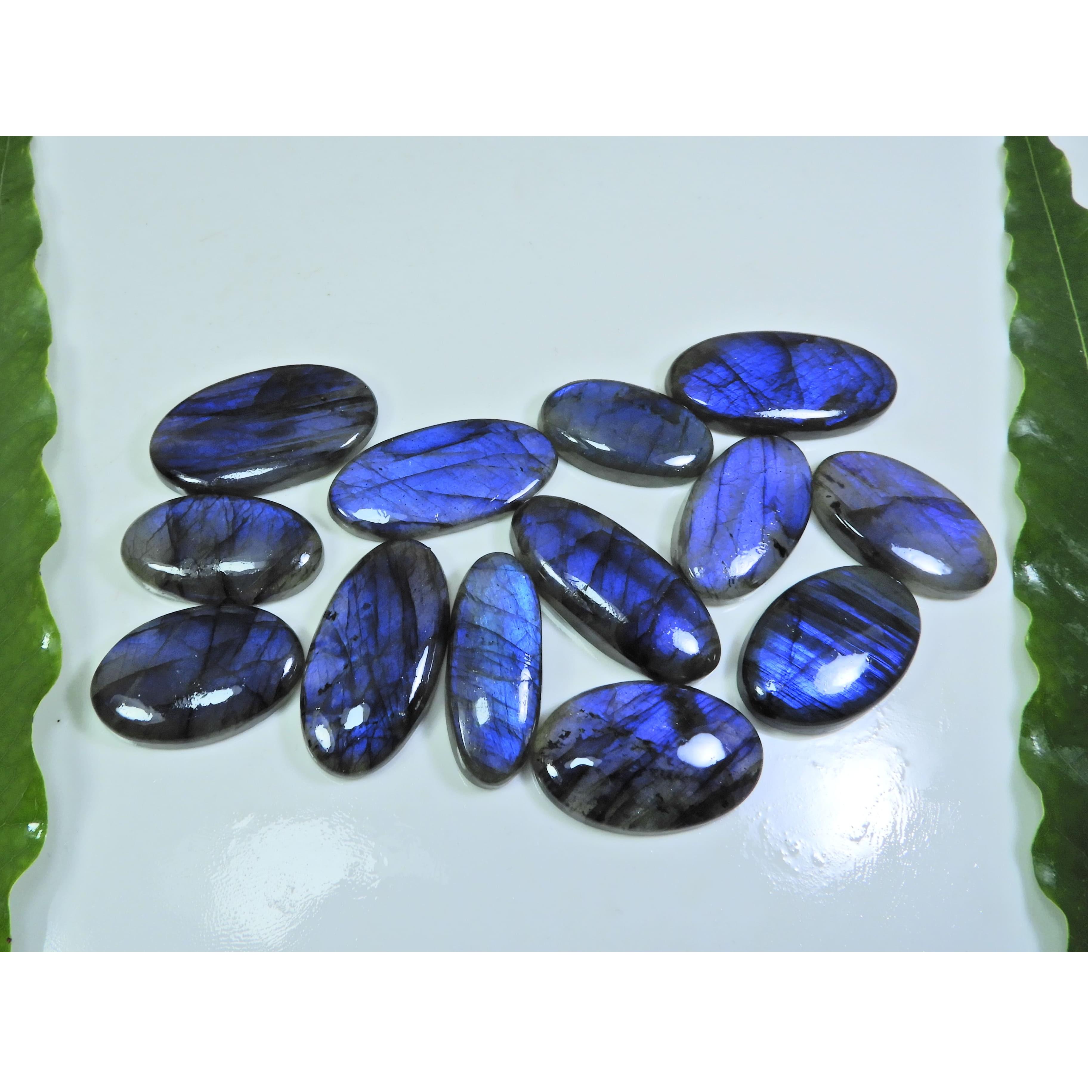 

15X27-16X35MM Natural Blue Labradorite Oval Cabochon Loose Gemstone 13Pcs LL-974