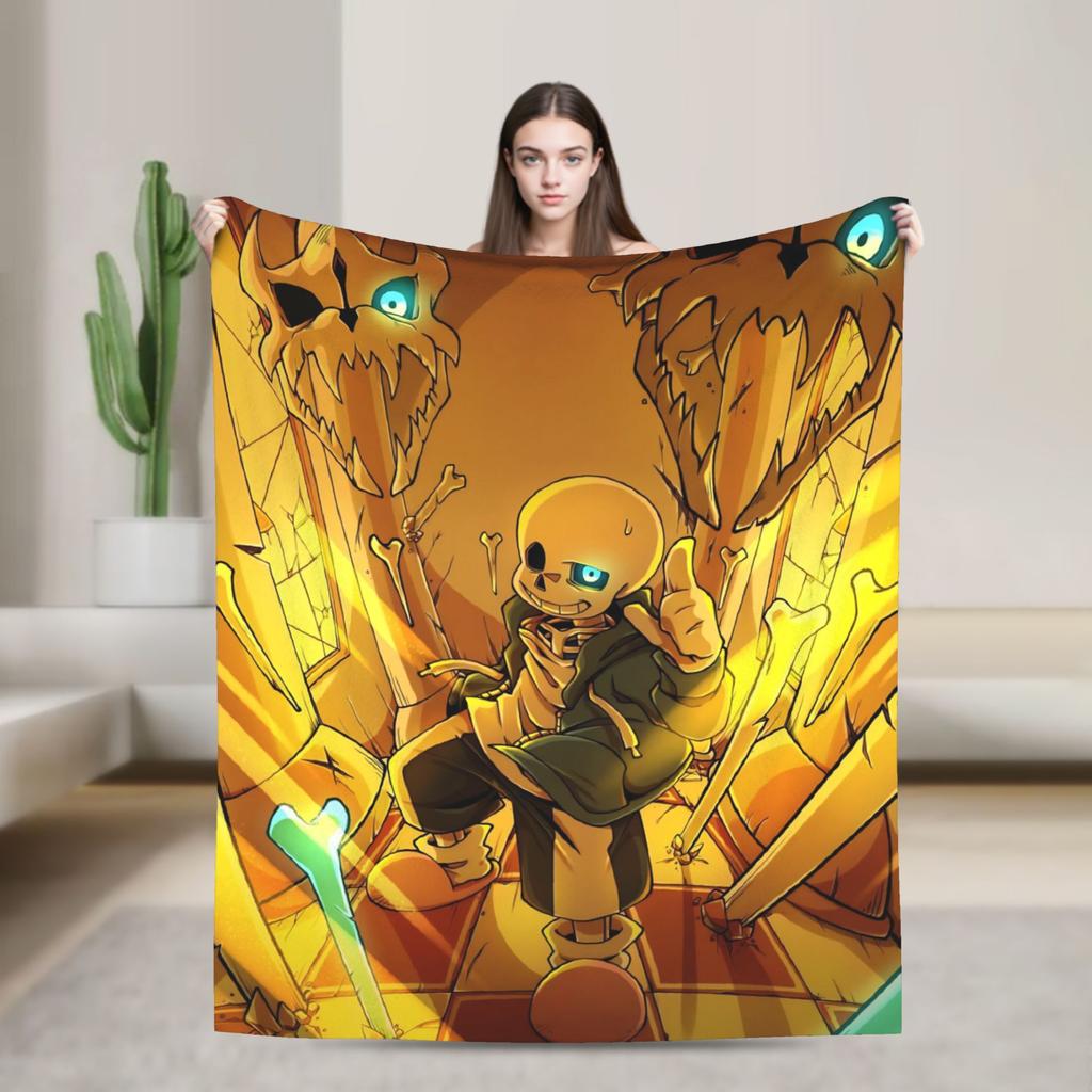 Undertale Sans Game Blankets Flannel Textile Decor   Multifunction Lightweight Throw Blanket for Bedding Couch Plush Thin Quilt