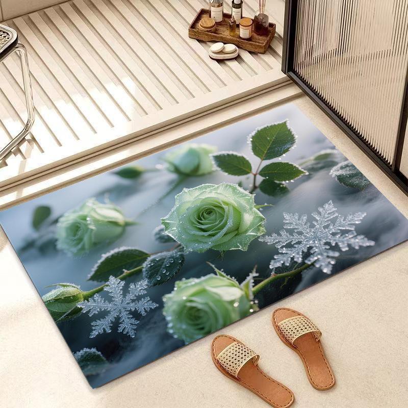 Non-Slip Chinese Lotus Diatom Mud Bath Mat: Water-Absorbent & Cuttable