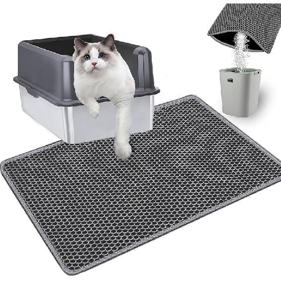 EVA Honeycomb Cat Litter Mat - Cat Litter Scatter Control Mat, 2-Layer Waterproof and Urine-Proof | Non-Slip | Easy Clean | for Single-Cat