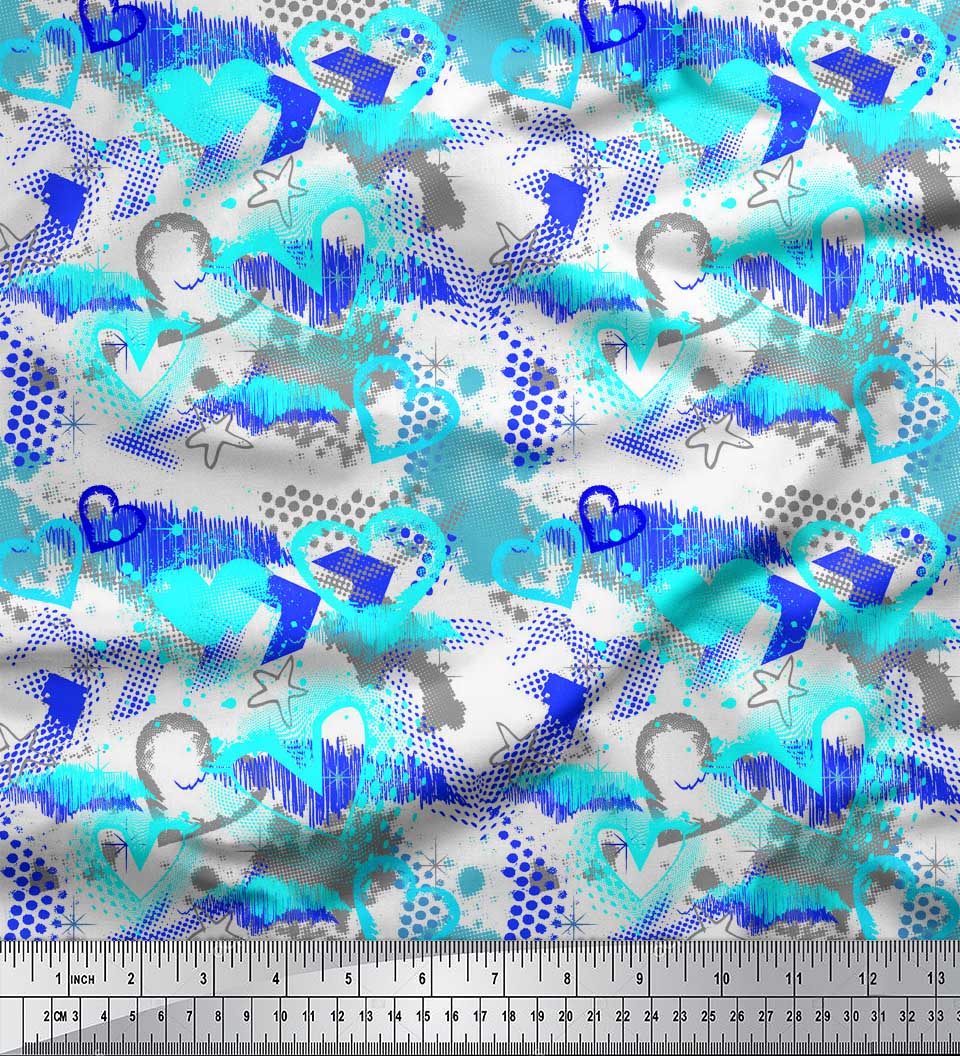 

Soimoi Gold Японська креп-атласна тканина Мазок пензля, Декоративна тканина зі зірками та серцями з принтом метр 42 дюйма 42 Inch Wide - Poly Crepe зелений