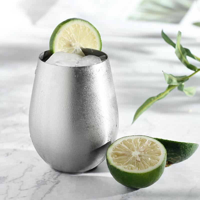 500ml Stainless Steel Cup Beer Mug Big Belly Tumbler Beer Wine Glasses Cocktail Milk Juice Water Cup Metal Mug Outdoor Drinkware
