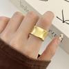 Wide Band Geometric Frosted Matte Ring for Women – Adjustable Irregular Hip Hop Style