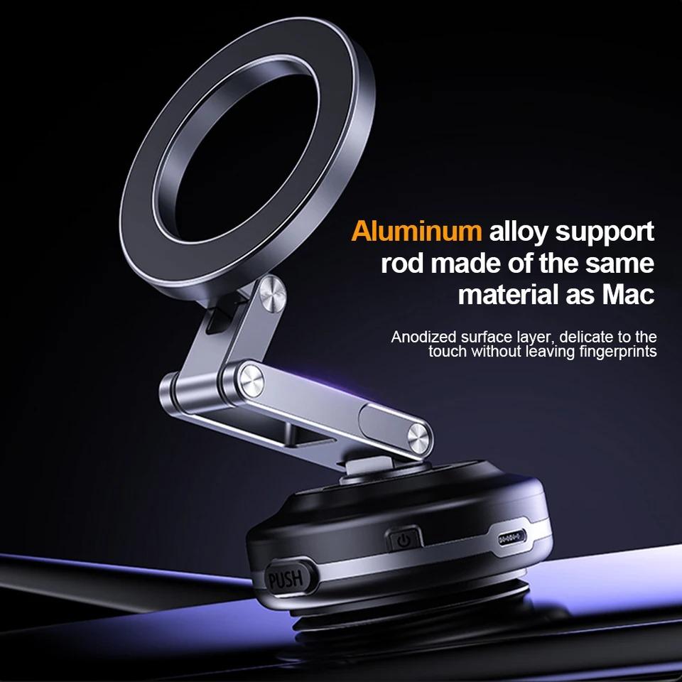 360° Rotating Phone Holder Folding Electric Vacuum Suction Cup Magnetic Suction Bracket Mirror Navigation Car Phone Holder