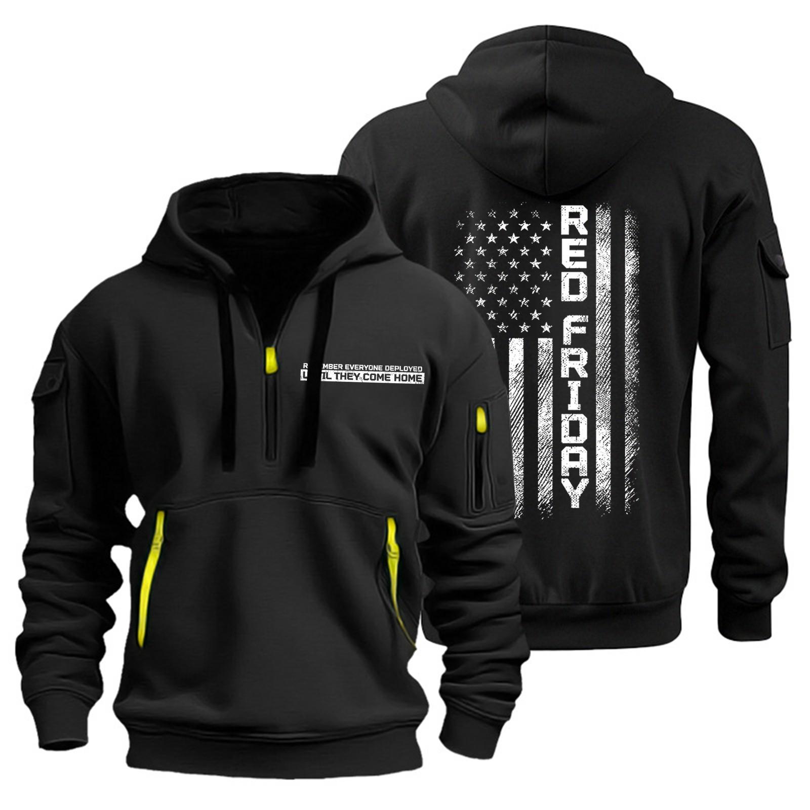 Мужская толстовка с капюшоном с принтом, кардиган на молнии с карманом на рукаве, мужская спортивная повседневная толстовка большого размера L чёрный