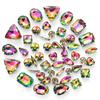 50 Mixed Silver Claw Drill Crystal Sewing Drill with Holes DIY Handmade Wedding Apparel Materials Jewelry Accessories Rhinestone Sew On Beads