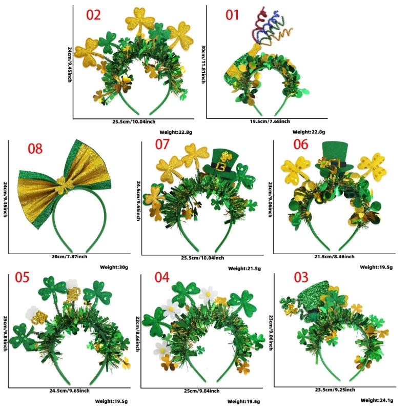 Festival Shamrock Striped Headband for Patrick's Day Ideal for Parties Decorations and Favors Headbands