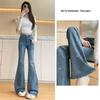 Jeans de Micro-Campana de Tiro Alto con Pedrería Brillante – Pantalones Acampanados Elásticos de Corte Ajustado para Mujer para Primavera/Otoño