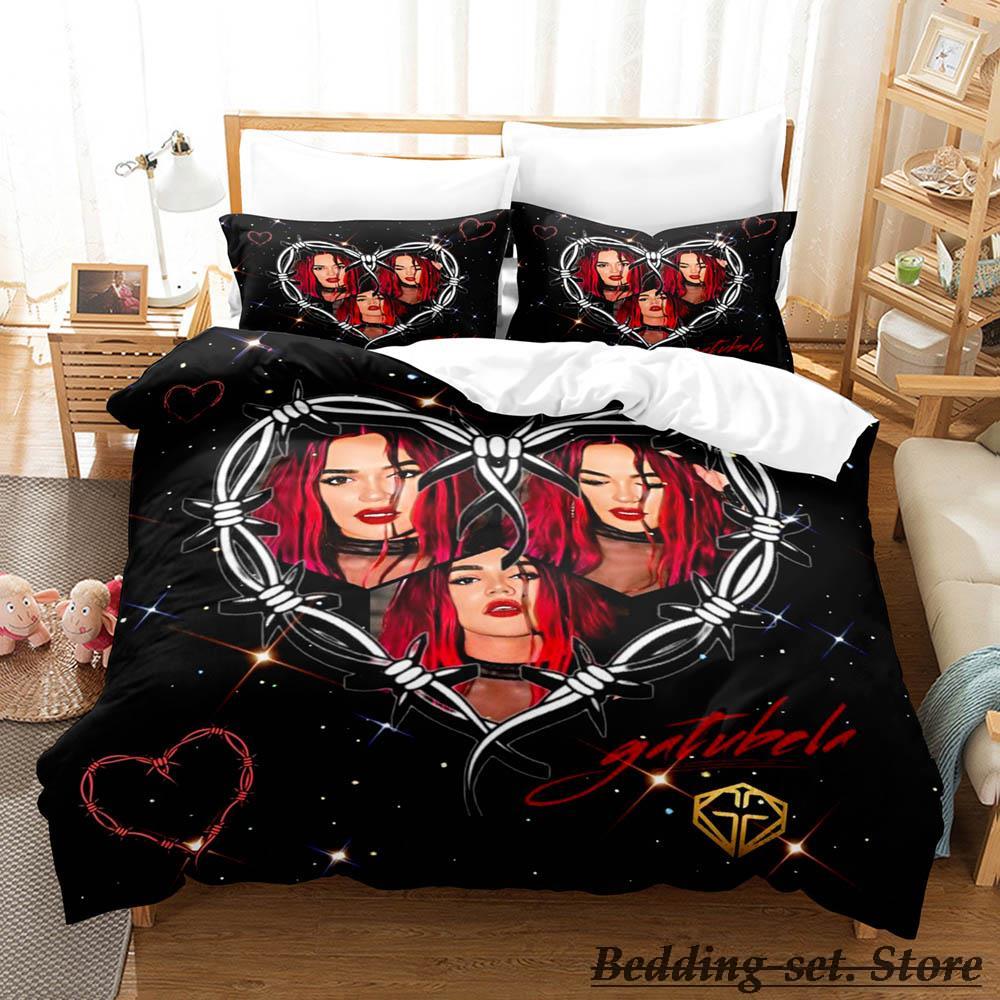 New Sexy Karol G Bedding Set Cartoon Anime three-piece Set Adult Kid Bedroom Duvetcover Sets 3D Kawaii Girls Karol G Bedding