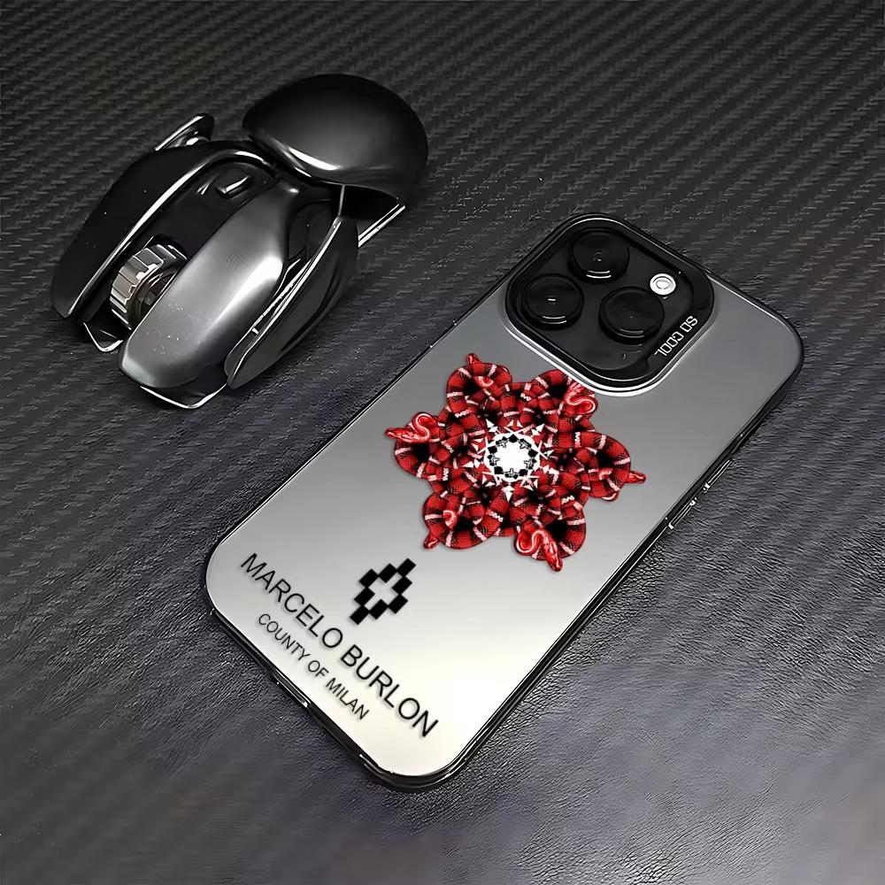 Stylish Marcelo Burlon Designer Hard PC Coque for iPhone 7 8 Plus XR XS 11 12 13 14 15 16 17 Pro Max Phone Case Shell Holster