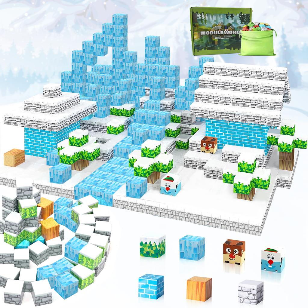 Magnetic Building Blocks Mine World Magnet Cube Set for Boy Girl Kid Age 3+ DIY Model Children Stem Montessori Sensory Toys Gift