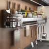 No-Drill Wall-Mounted Stainless Steel Kitchen Storage Rack