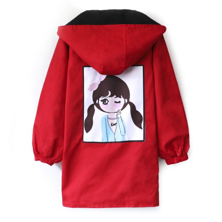 Autumn Jacket Children's Clothing  Two Sides Wear Jackets for Girl Hooded Thin  Windbreaker for Girls Trench Coat Outwear