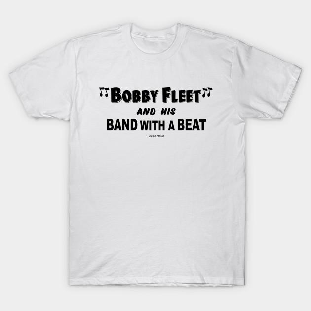 

Men Black Print T-shirt Bobby Fleet And His Band With A Beat No-Cut Transfer Paper Print Cotton Tshirt 3XL білий